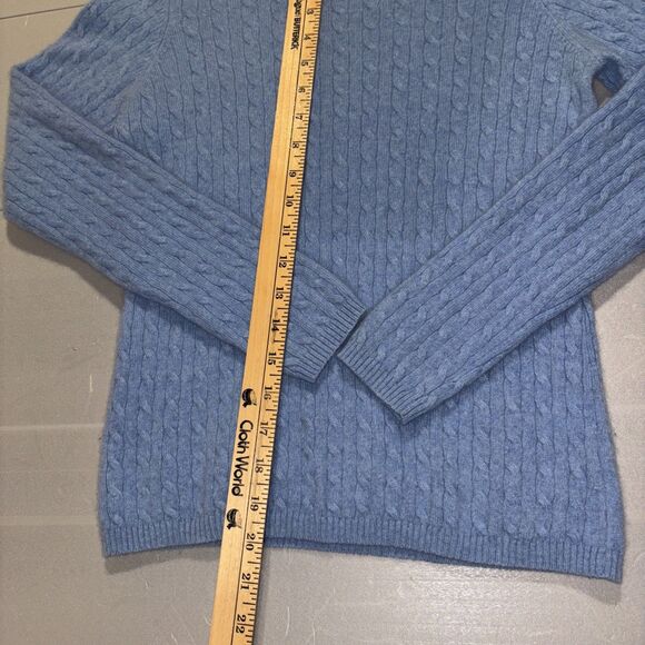 Charter Club Women’s Small 100% Cashmere Pullover Sweater Cable Knit Blue - Picture 5 of 16